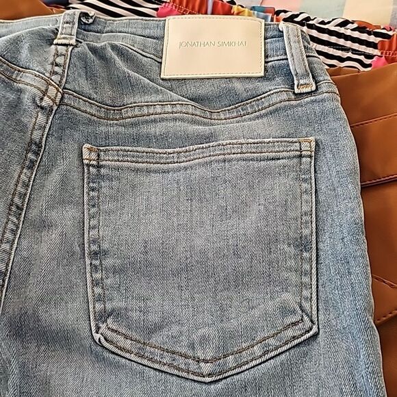 Jonathan Simkhai River‎ High Rise Straight Denim Size 26, Light Wash - Picture 9 of 13
